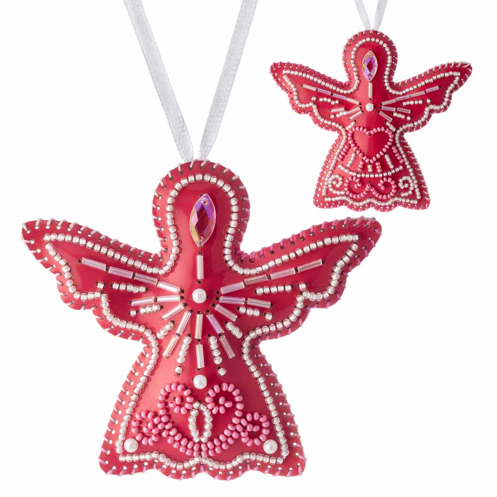 Coral Christmas Angel Bead Embroidery Kit