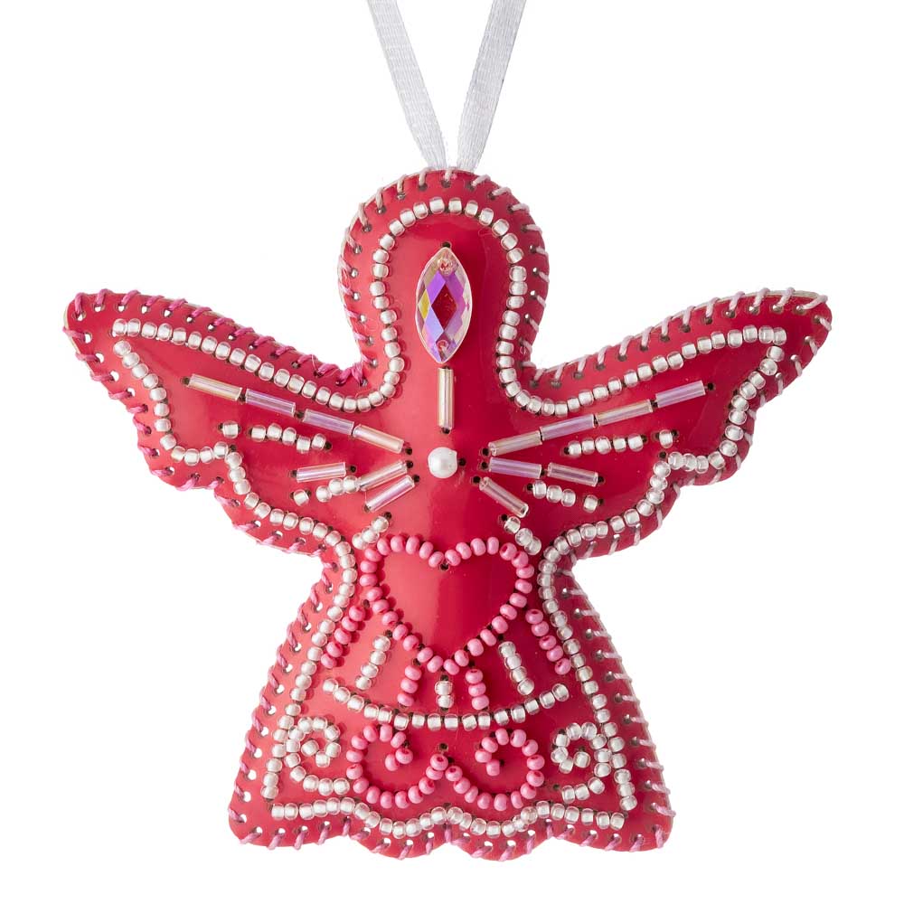 Coral Christmas Angel Bead Embroidery Kit