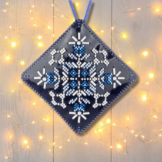 Blue Snowflake Bead Embroidery Kit