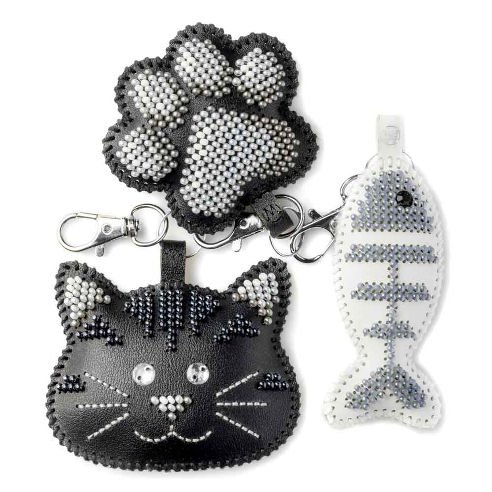 Midnight Cat Bead Embroidery Charm Kit Set