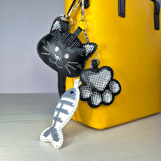 Midnight Cat Bead Embroidery Charm Kit Set