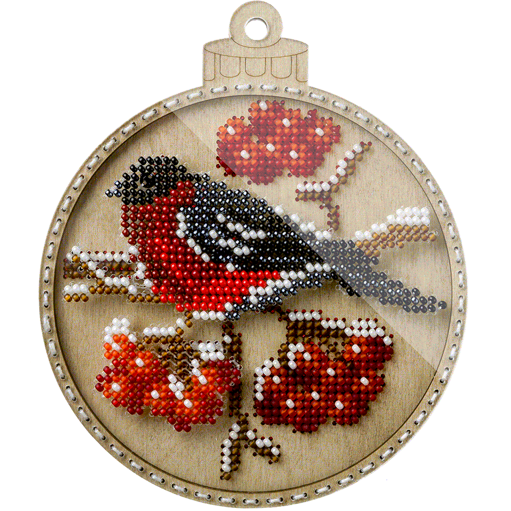 Bullfinch Winter Ornament Embroidery Kit