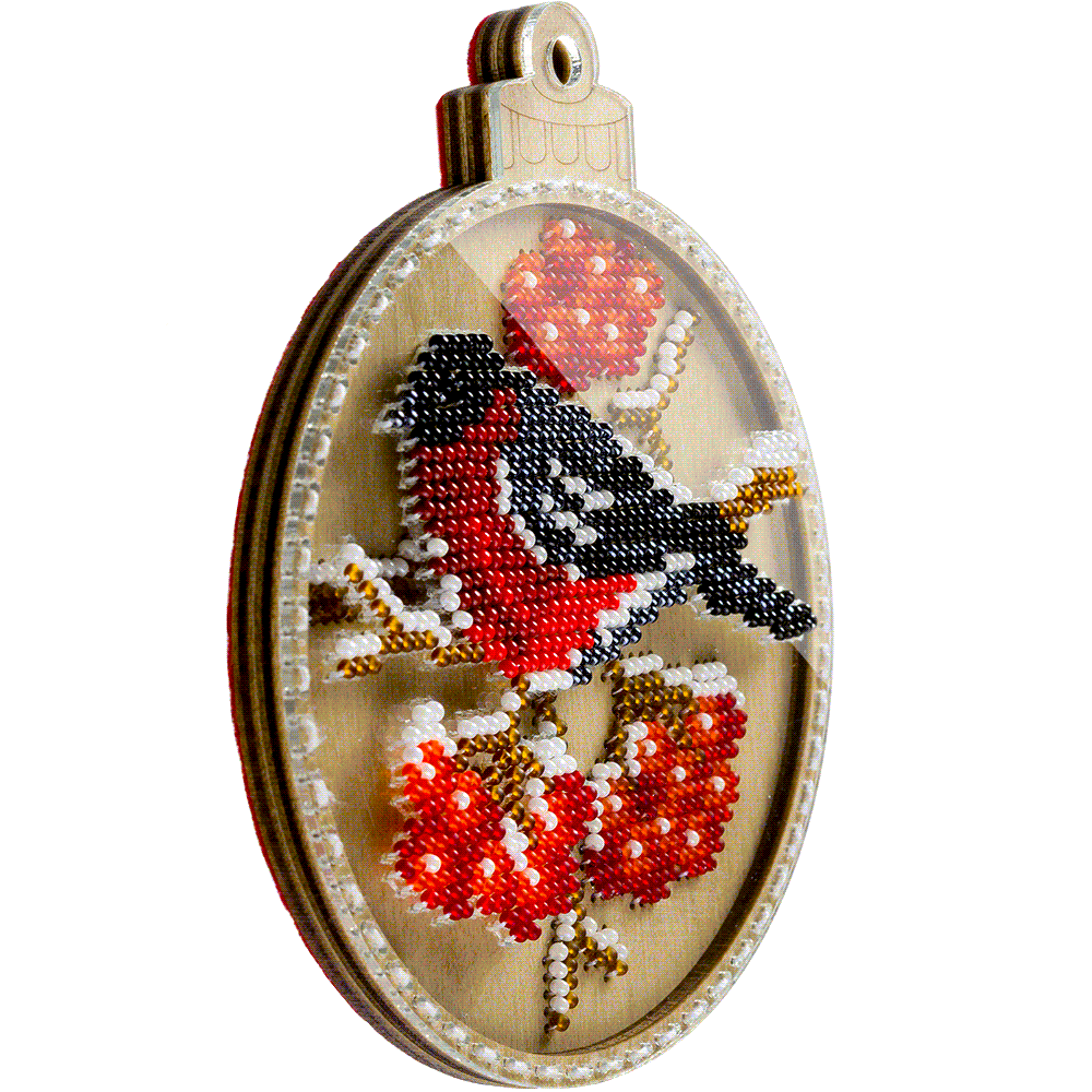 Bullfinch Winter Ornament Embroidery Kit