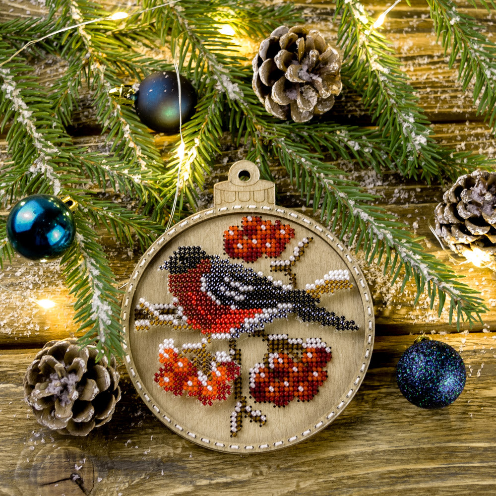 Bullfinch Winter Ornament Embroidery Kit