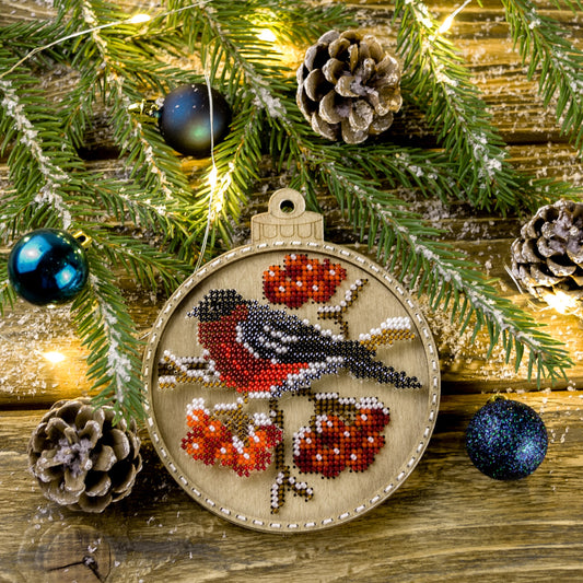 Bullfinch Winter Ornament Embroidery Kit