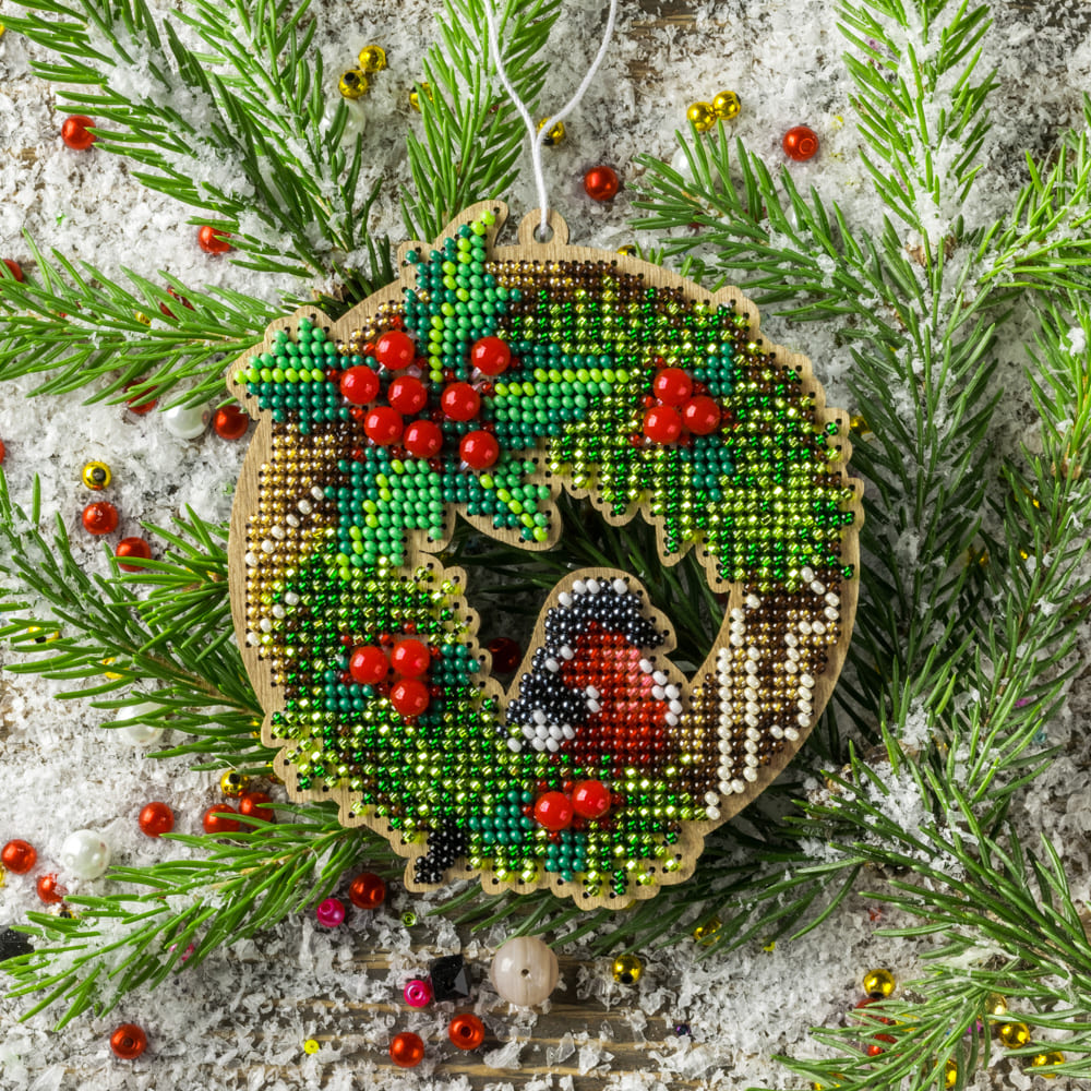 Robin Wreath Christmas Tree Ornament Kit