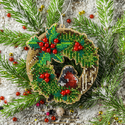 Robin Wreath Christmas Tree Ornament Kit