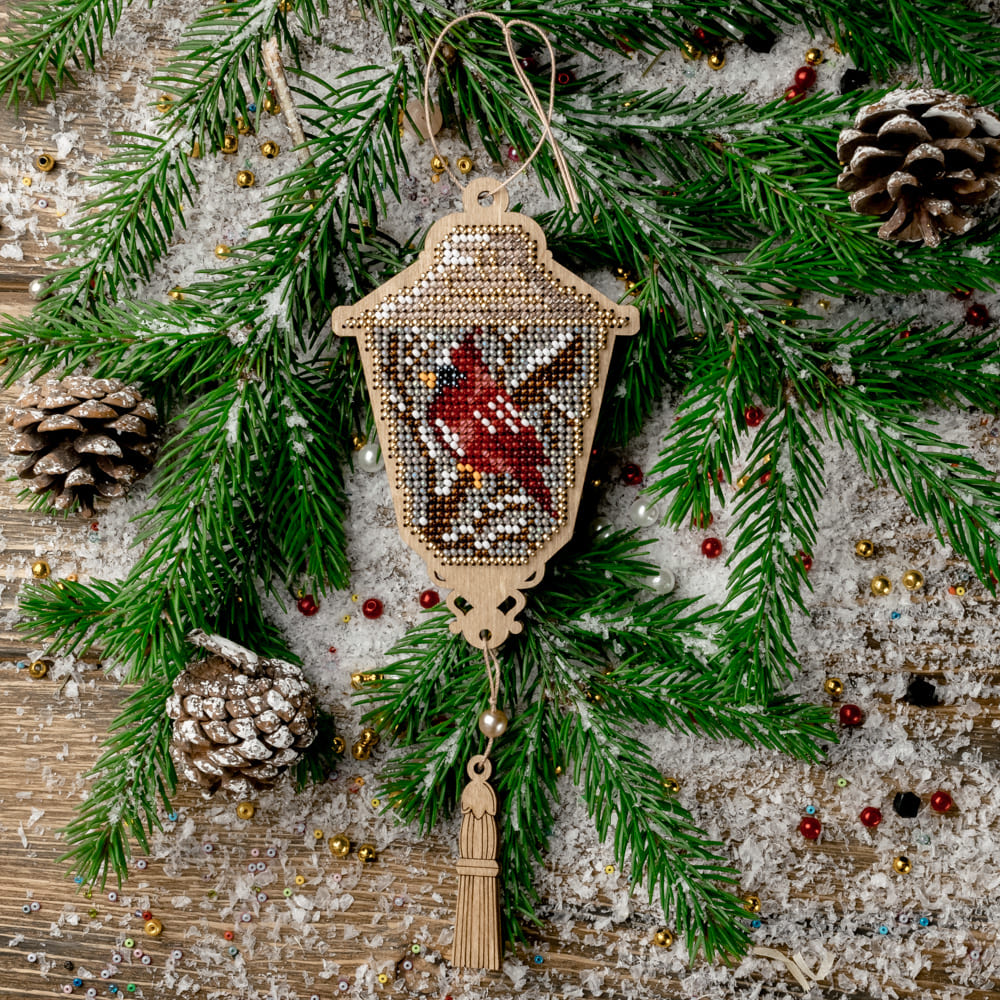 Cardinal Lantern Christmas Tree Ornament Kit