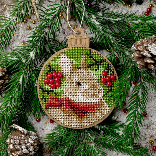 Festive Bunny Bauble Embroidery Kit