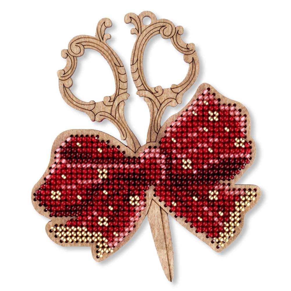 Golden Scissors & Bow Ornament Kit