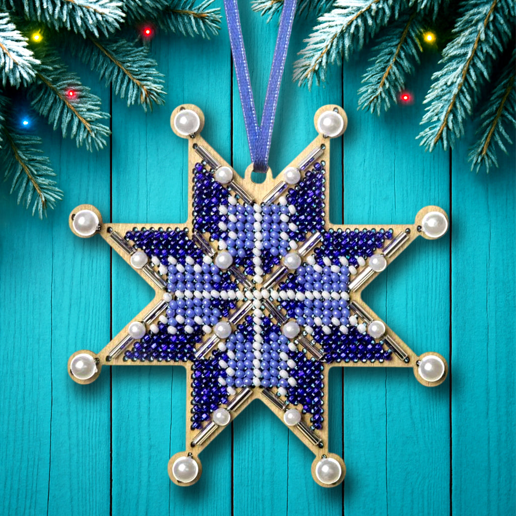 Christmas Ornament Blue Eternity Embroidery Kit