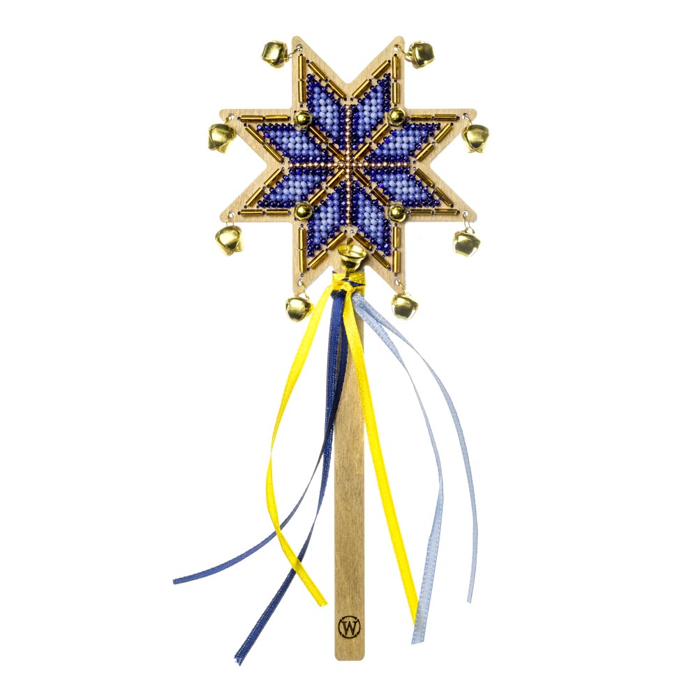 Beaded Star Wand Embroidery Kit – Golden Twilight