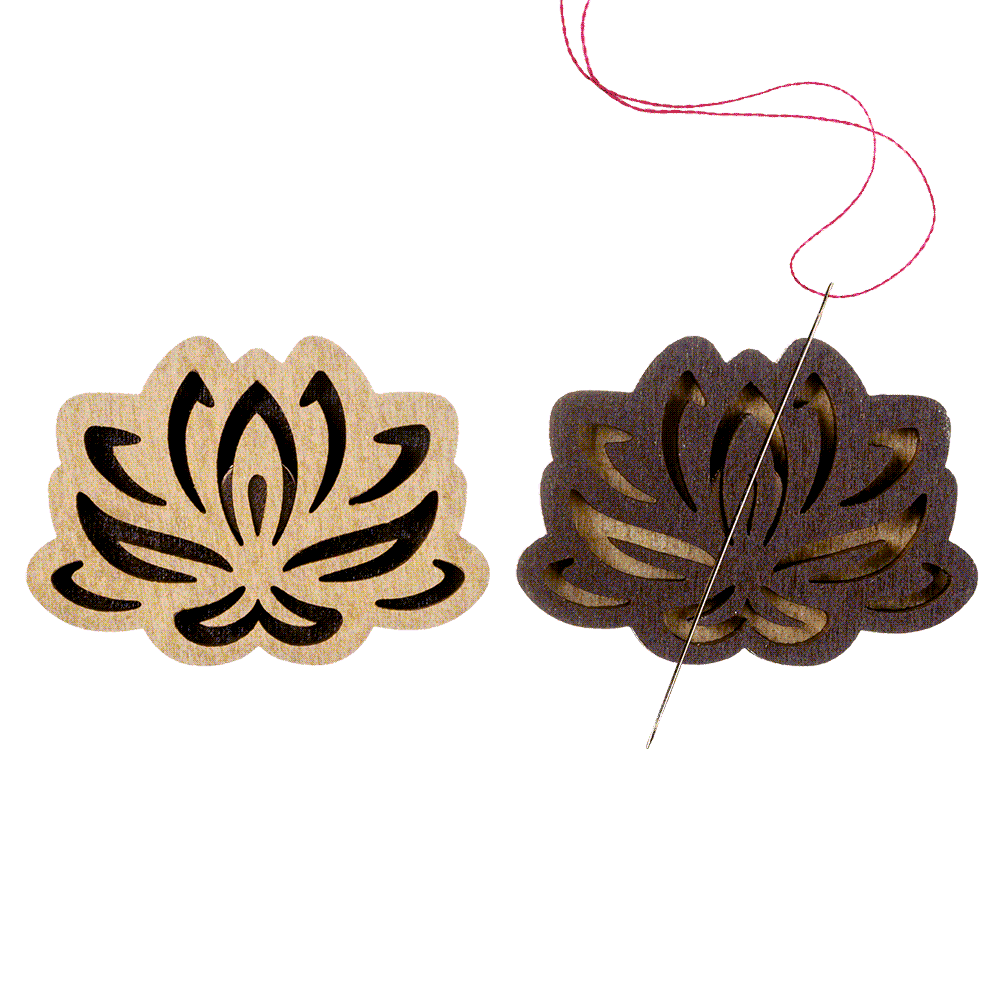 Lotus Bloom Wooden Needle Minder
