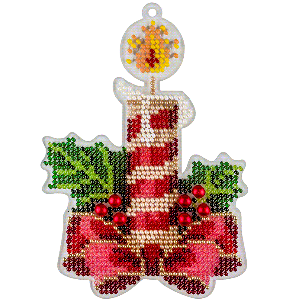 Christmas Candle Bead Embroidery Kit