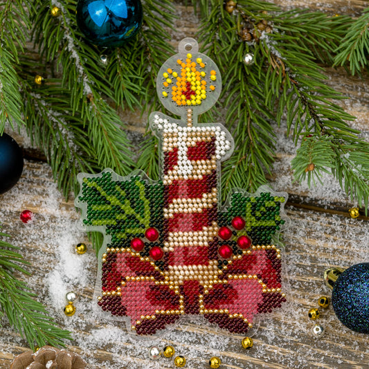 Christmas Candle Bead Embroidery Kit