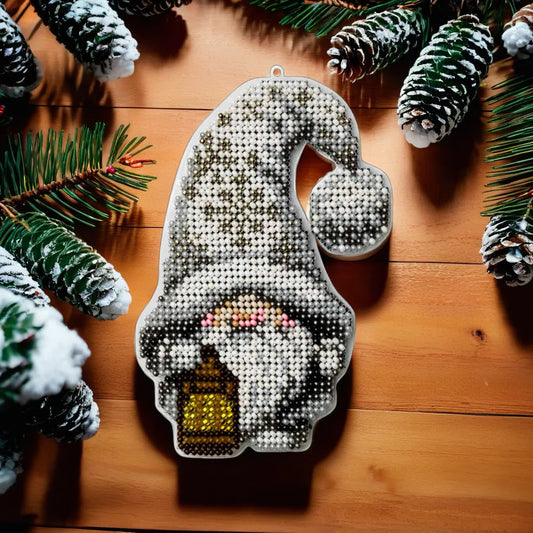 Gnome with Lantern Bead Embroidery Kit