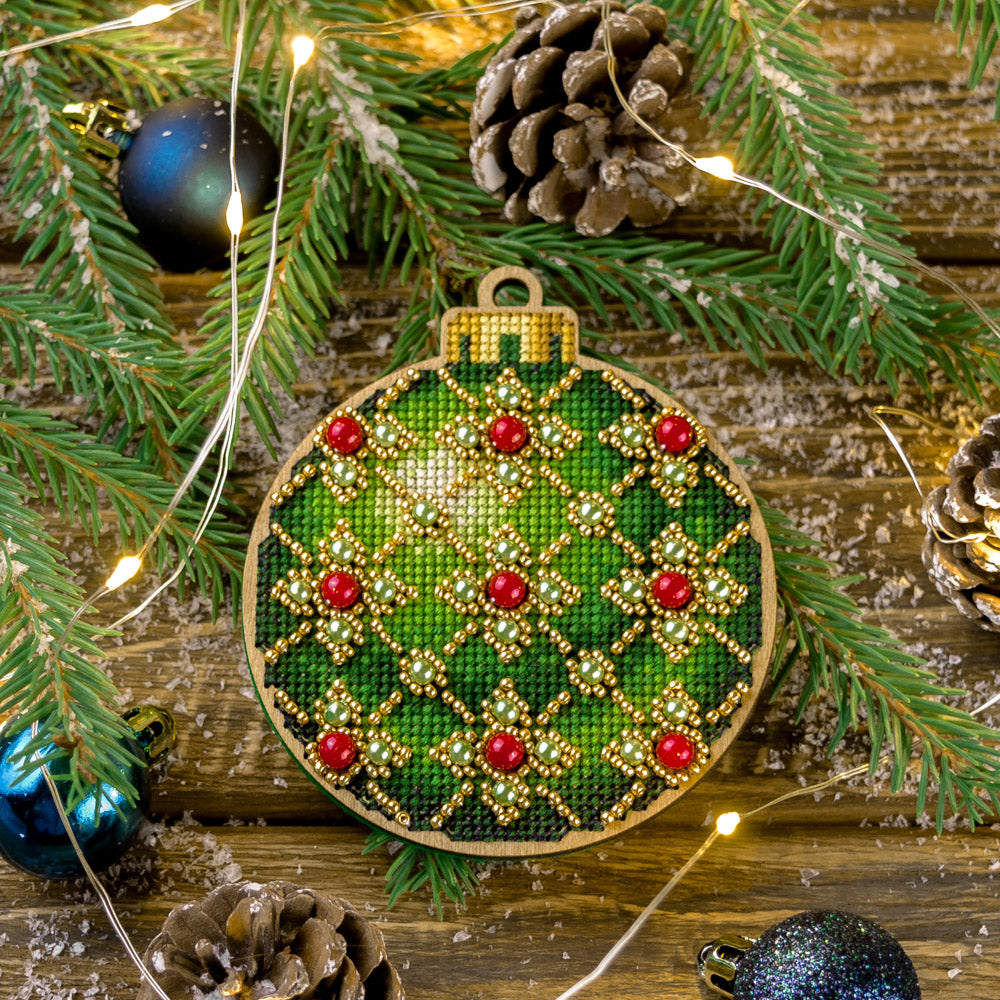 Emerald Jewel Ornament Cross Stitch Kit