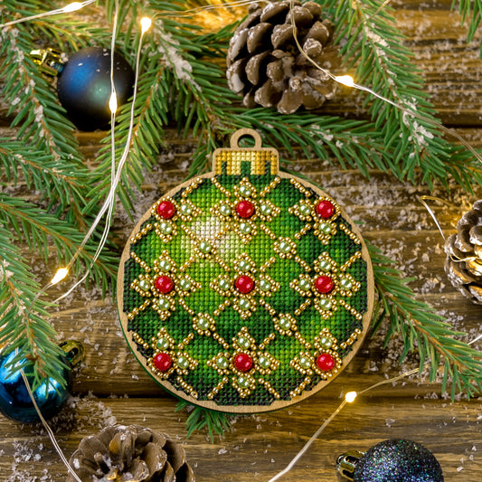 Emerald Jewel Ornament Cross Stitch Kit