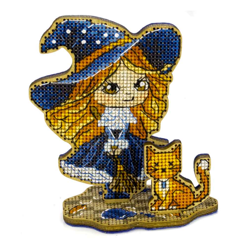 Little Witch & Cat Cross Stitch Kit