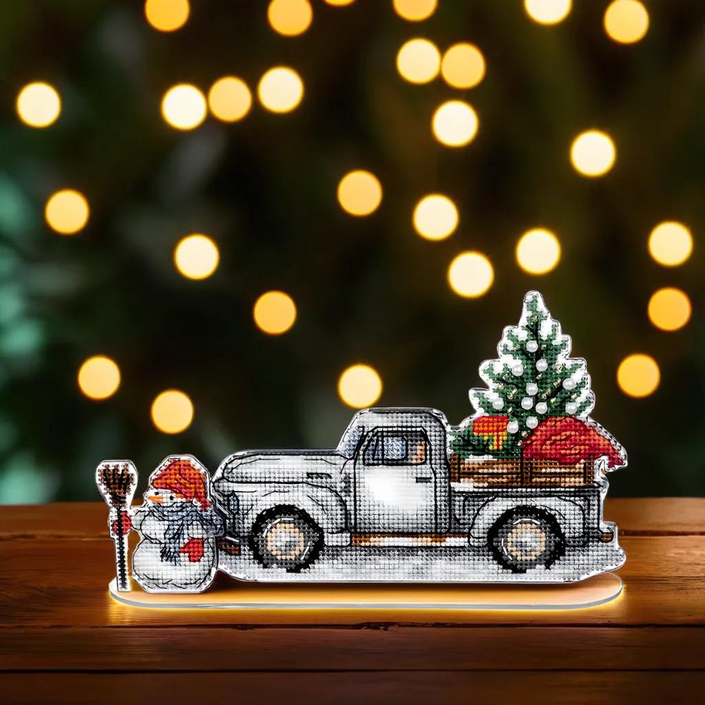 Festive Pickup Truck Cross Stitch Kit
