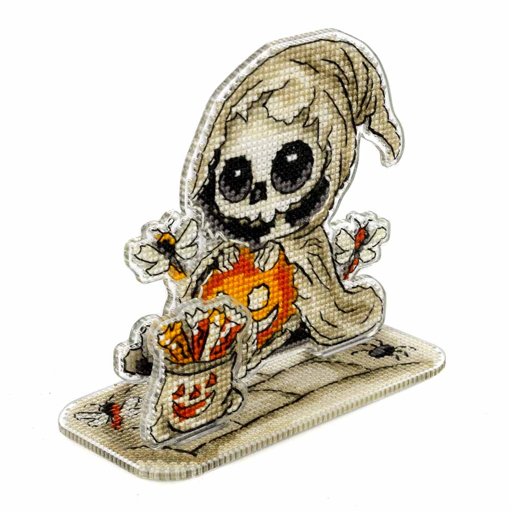 Little Pumpkin Skeleton Halloween Cross Stitch Kit