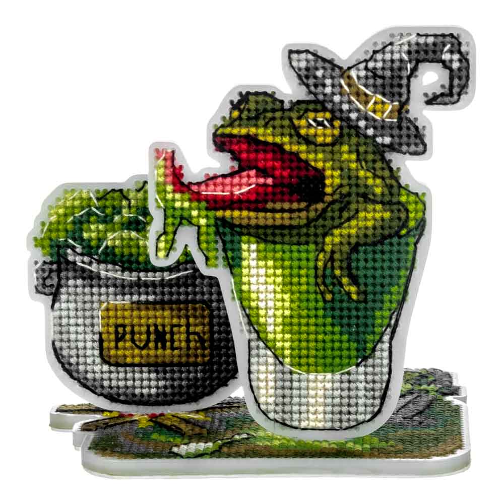 Witch Frog Halloween Cross Stitch Kit