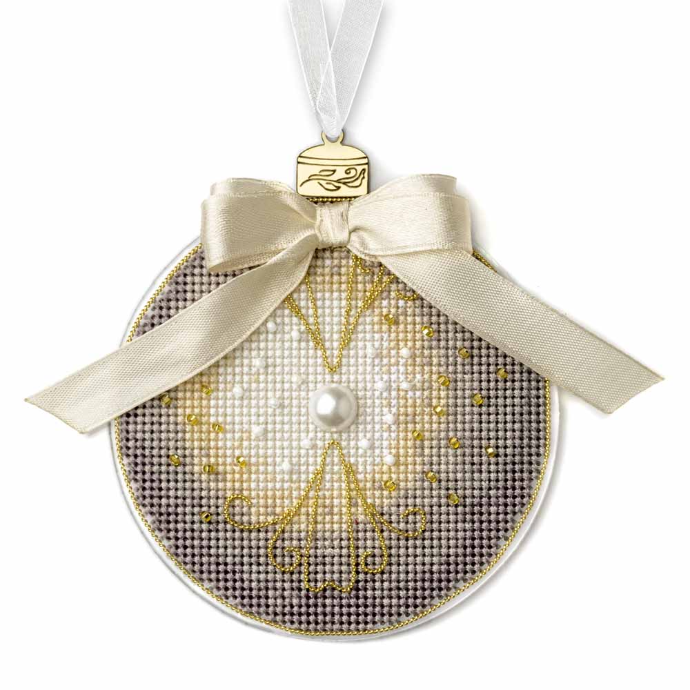 Elegant Pearl Ornament Cross Stitch Kit
