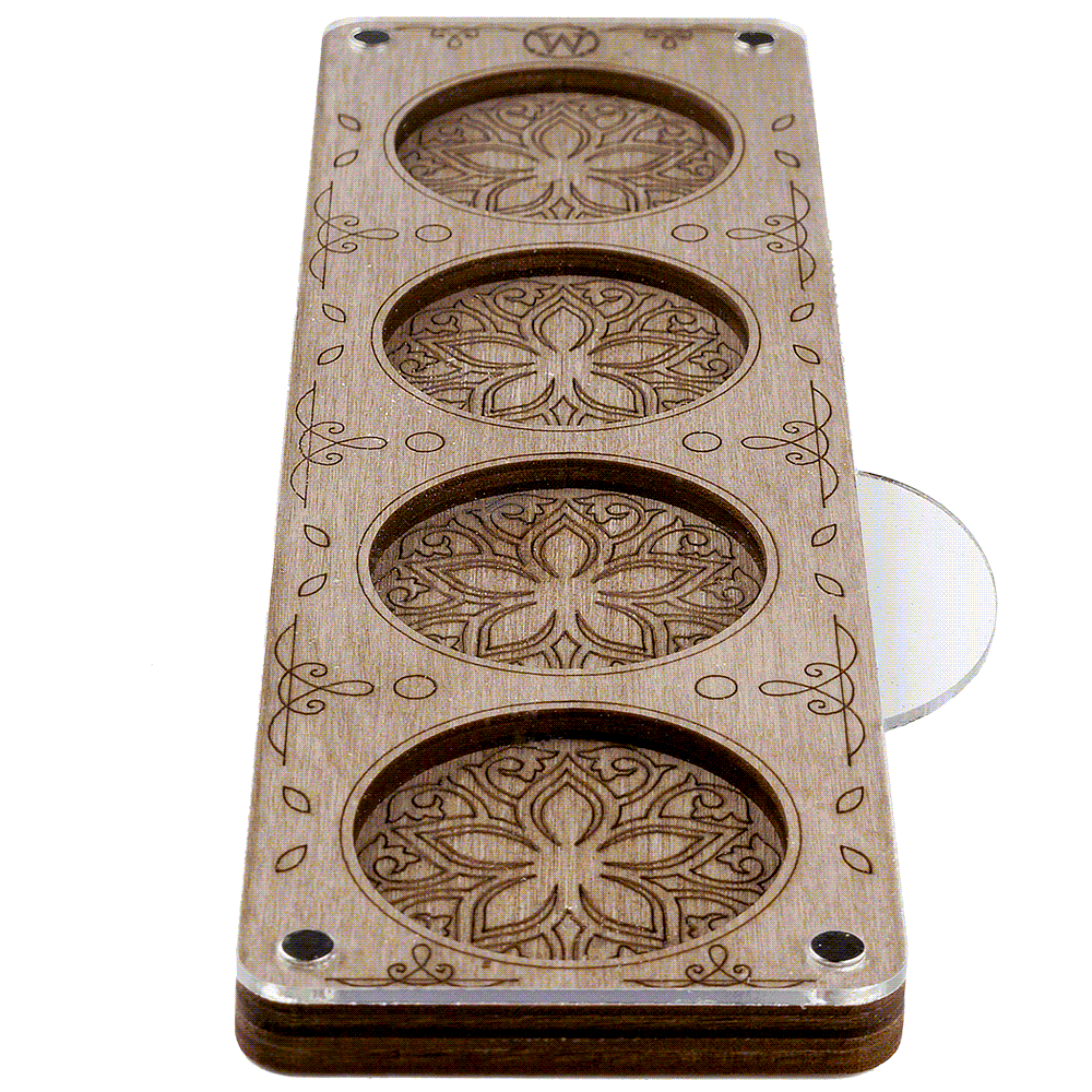 Compact Wooden Bead Organiser Box with Clear Lid