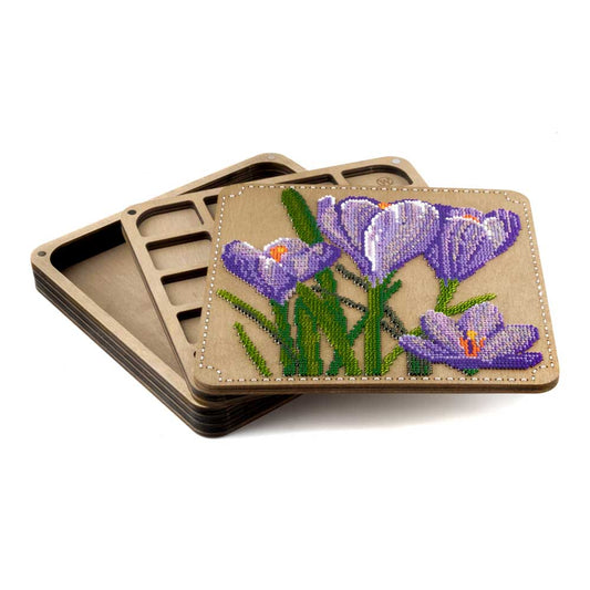 DIY Organiser Kit with Embroidered Lid “Crocuses”